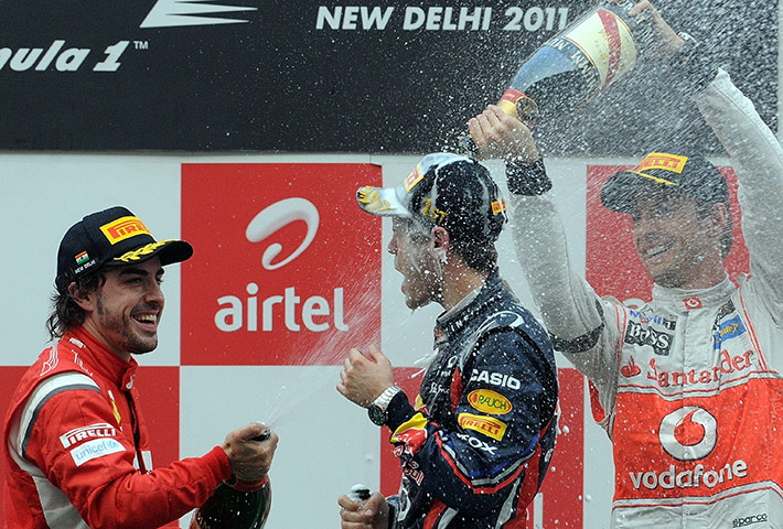 Indian Grand Prix: And the champagne starts ti fly