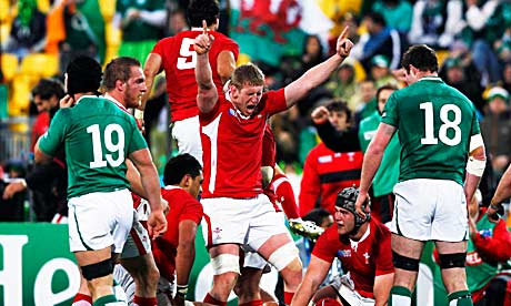 Wales players celebrate 