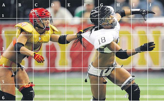 Spot the ball (no ball, grid)