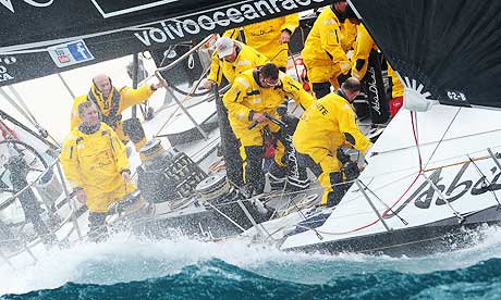 Volvo Ocean Race. Retired French footballer Zinedine Zidane (2nd left) holds ... Volvo Ocean Race. Retired French footballer Zinedine Zidane (2nd left) holds ...