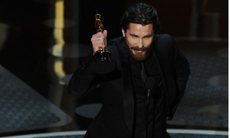 Christian Bale and his Oscar