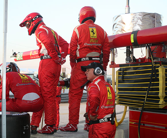 Sebring Race Gallery: The Risi Competizone pit crew wait for their car to come in