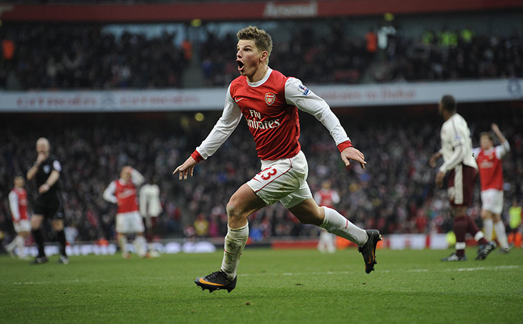 Arsenal v Sunderlan: Andrey Arshavin reacts after he realised his goal has been disallowed