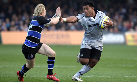 The Leicester wing Manu Tuilagi right will be a big threat to Leinster in
