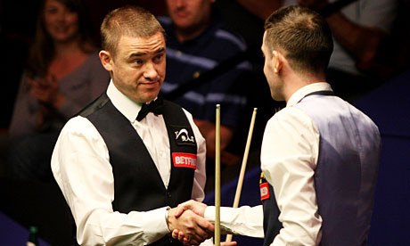 Stephen Hendry right was expected to retire after his defeat by Mark Selby 