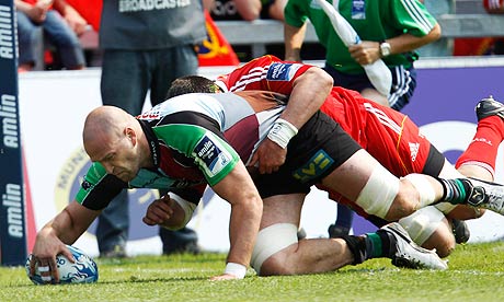 George Robson scores the first try for Harlequins against Munster