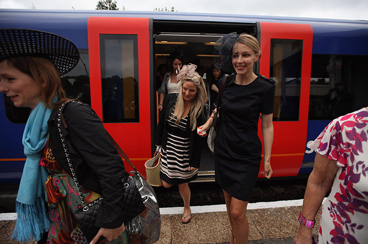 Royal Ascot Day 2: Racegoers Arrive for day two of Royal Ascot by train