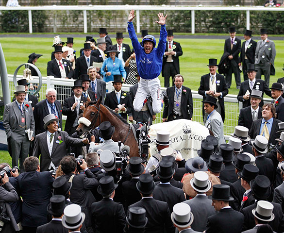 Royal Ascot Day 2: Frankie Dettori celebrates after winning The Prince of Wales's Stakes