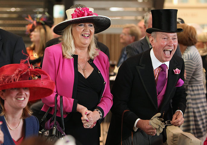 Royal Ascot Day 2: Racegoers watch the Sandringham Handicap Stakes
