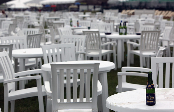 Royal Ascot Day 2: Bottles are left on tables after racing on day two of Royal Ascot