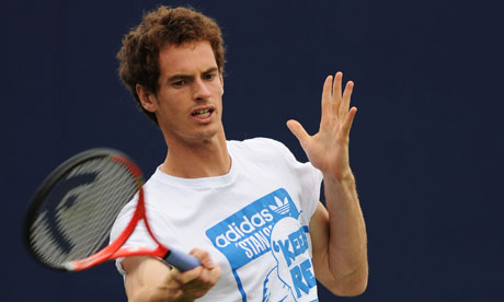 andy murray queens. Andy Murray practises at