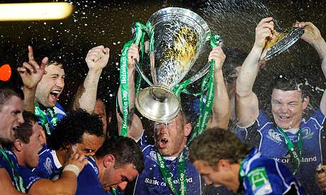 Leinster celebrate winning the Heineken Cup at the Millennium Stadium last month