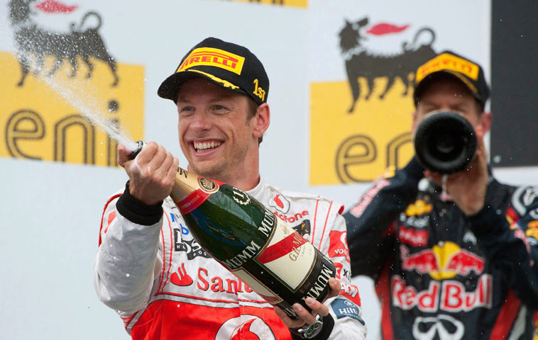 Gallery: Button celebrates on the podium
