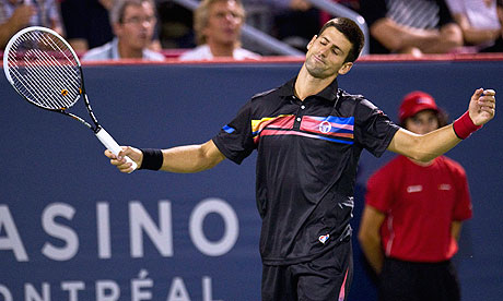 Novak Djokovic during his match against Jo-Wilfried Tsonga