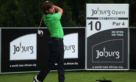 Robert Rock plays a drive at the Joburg Open