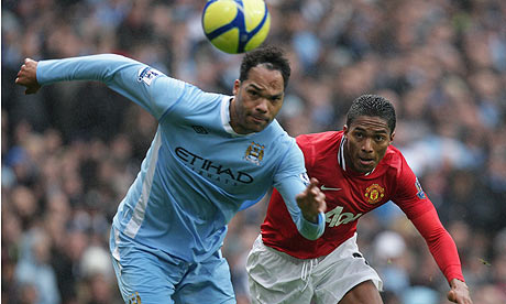 Joleon Lescott in action against Manchester United