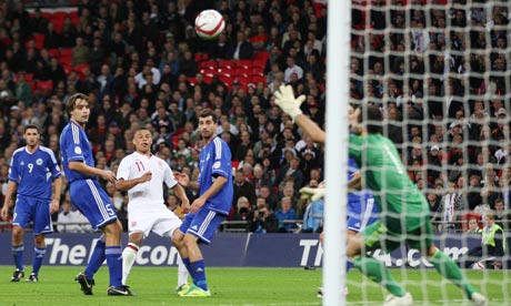 Alex Oxlade-Chamberlain scores England's fifth goal against San Marino