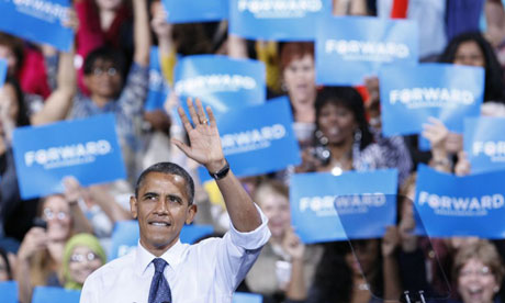 Barack Obama speaks at a campaign rally in Fairfax, Virginia