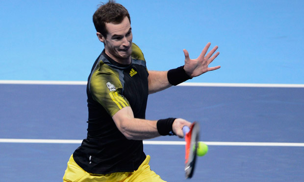 Andy Murray in action against Novak Djokovic