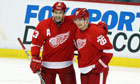 Detroit Red Wings Jiri Hudler and Pavel Datsyuk