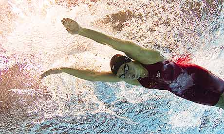 Ellen Gandy in her 'old' Speedo swimsuit during the 2010 Commonwealth Games