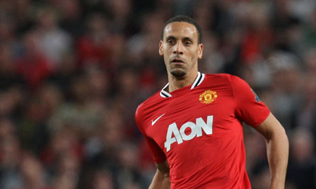 The Manchester United defender Rio Ferdinand in action