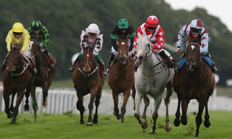 Action from Haydock, which stages one of today's three race meetings