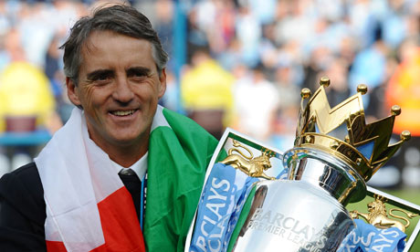 The Manchester City manager, Roberto Mancini, 