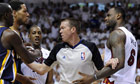 Miami Heat's LeBron James and Indiana Pacers Danny Granger