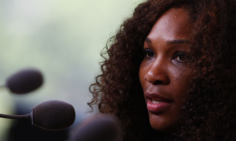 Serena Williams addresses the media at Roland Garros on Friday ahead of the