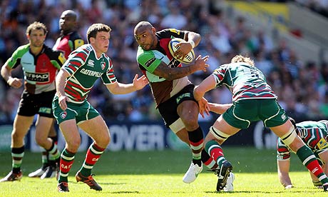 Harlequins' Jordan Turner-Hall during the Aviva Premiership final against Leicester