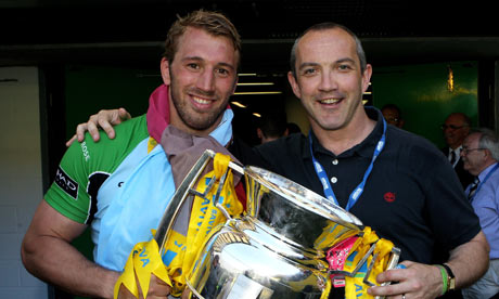 Harlequins' captain Chris Robshaw and Conor O'Shea, the director of rugby