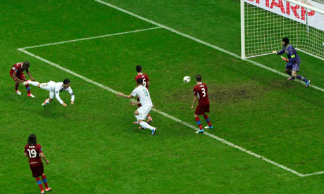 Ronaldo Kickingball on Euro 2012  Cristiano Ronaldo Heads Portugal Past Czech Republic