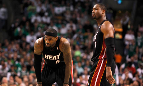 Miami Heat's James and Wade vs Boston Celtics