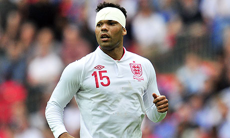 England's defender Joleon Lescott looks