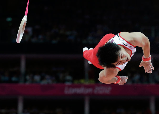 Gymnastics men's rings: Japanese gymnast Koji Yamamuro