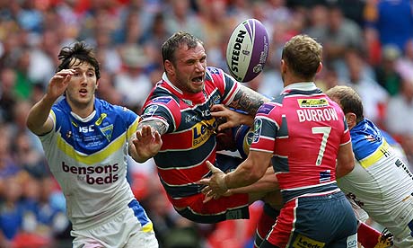 Leeds' Jamie Peacock in the Challenge Cup final at Wembley