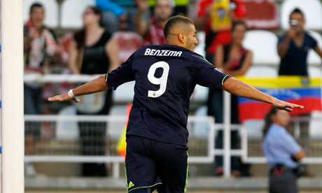 Karim Benzema celebrates scoring