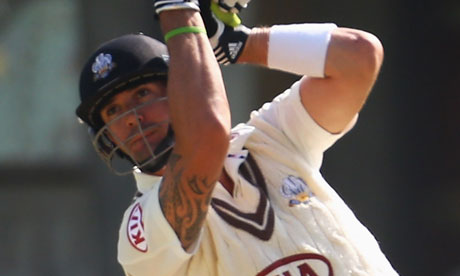 Kevin Pietersen in action for Surrey against Nottinghamshire at the Oval