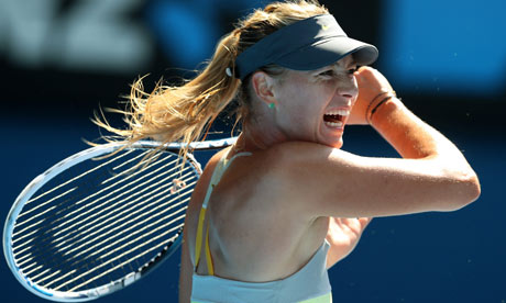 Maria Sharapova in action on her way to the last eight in Melbourne