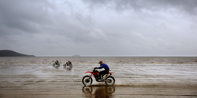 Weston Beach Race: Riders race down the beach during the ma