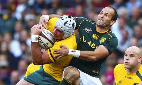 Fourie du Preez of South Africa, right