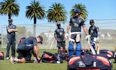 Alastair Cook at a nets session in Napier
