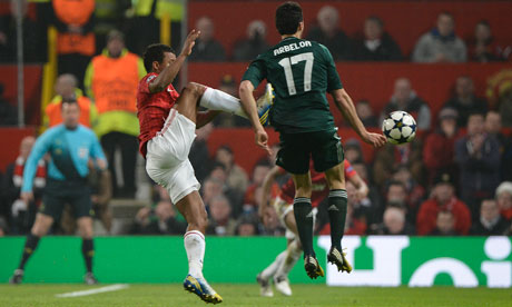 Nani's high challenge on Alvaro Arbeloa that earned him a red card.