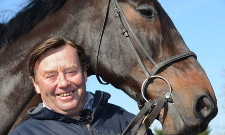 Nicky Henderson at his yard near Lambourn with Sprinter Sacre