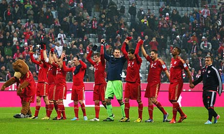 Bayern Munich's players celebrate