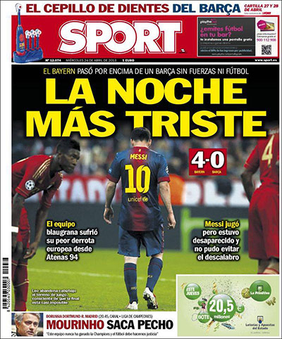 Barca Front Pages: Barca front pages reaction