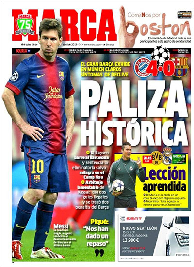 Barca Front Pages: Barca front pages reaction