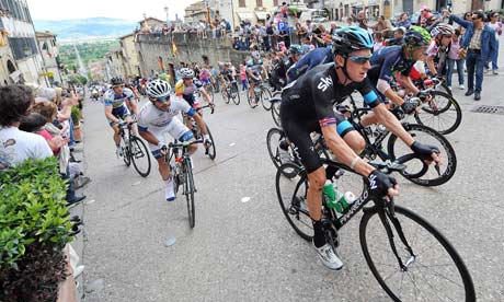 Bradley Wiggins in action during the ninth stage of the Giro d'Italia from San Sepolcro to Florence