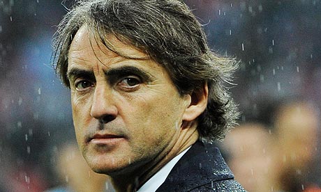 Manchester City's manager Roberto Mancini after losing the FA Cup final 